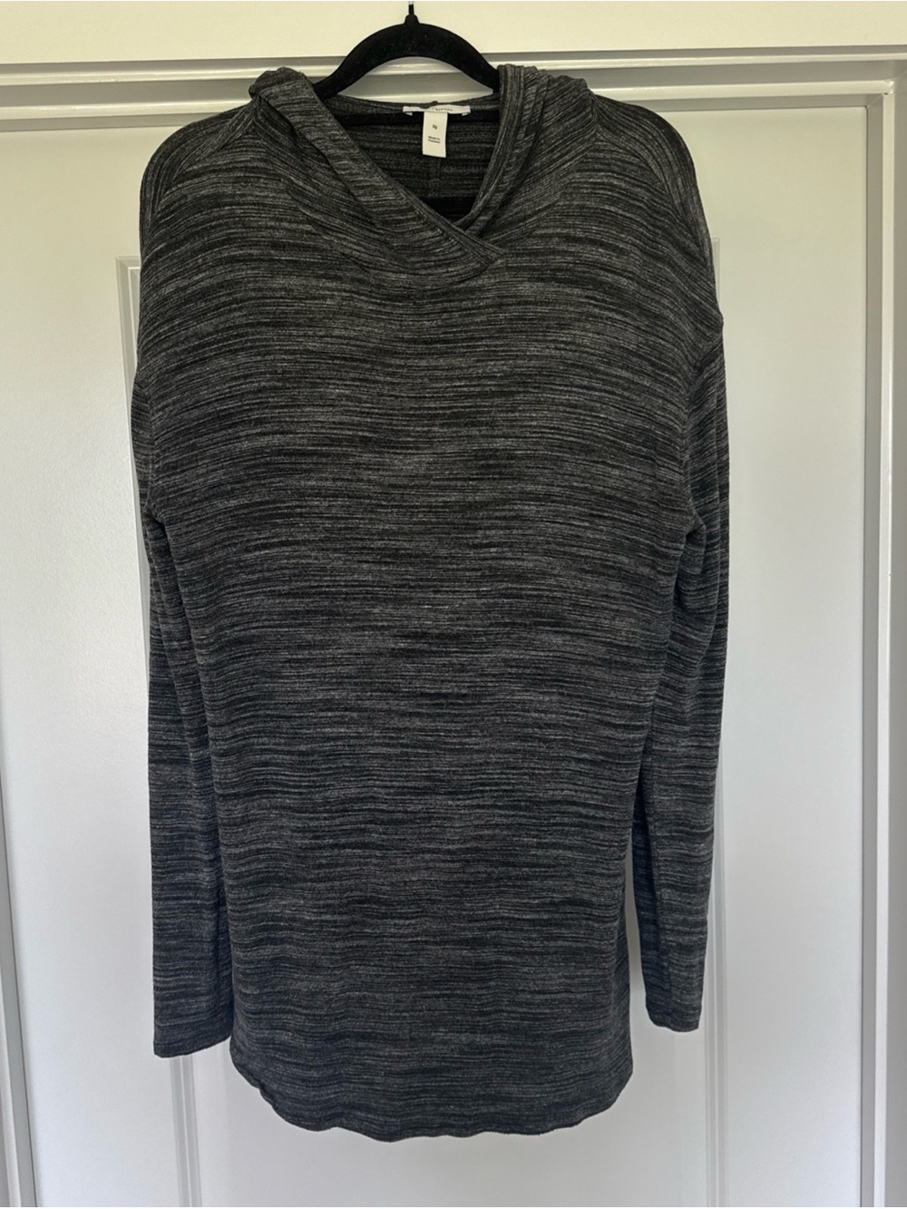 Daily Ritual Heathered Charcoal Knit Hoodie